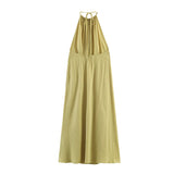 Summer New Vertical Hanging Neck Solid Dress 2935211