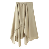 Short-Sleeved Vertical Half-High Collar Top 1165020 Mid-Rise High Asymmetric Pendant Skirt 1165021 Set