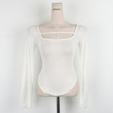 Design-Sensitive Line Bottoming Shirt Curve Close Waist Tight Body Thin Collar Top South Korea's New Autumn Chest Long Sleeve