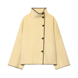 Autumn New High-Necked Velvet Line Loose Fashion Long-Sleeved Coat 7522264733