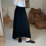 Autumn And Winter Keep Warm Comfortable Knitted Half-Dress Woman 2025 New Korean Version Of High-Rise Thin Medium-Long Skirt Half Skirt