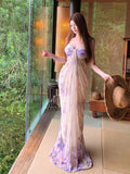 Sexy Holiday Style Purple Raging Dress Woman Beautiful More Than A Piece Of Repair Net Yarn Dress