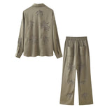Embroidery Shirt 6786044 Bead Embroidery Trousers 4786059 Set