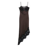 BSK&TRAF Women's Winter 2025 New Fashion Asymmetric Lace Slace Dress 4772113