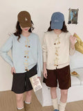 National Style Design Buckle Round Collar Knitted Jersey Women's Spring And Autumn New Fashion Loose Leisure Sweater