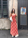 Net Yarn + Inner Double-Layer Temperamental Sling Dress Seaside Resort Wind Red Waist Dress Bag