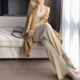 Knitted Wide Leg Pants Women Autumn And Winter 2026 New High-Waist Hanging Pendant Straight Trousers Loose Thin Thick Trousers