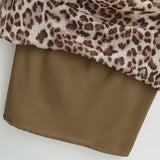 Vintage Glare Leopard Print Skirt Women 2026 Summer New Temperament Slim Waist-Buff Mid-Length Skirt