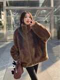 Maillard Wears Autumn And Winter Small High-Grade Fried Street Loose Plush Plus Thick Lead Lamb Coat Woman