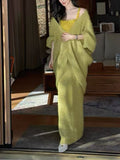 Great-Looking Gentle Wind Early Autumn Wear A Set Of Women's Lazy Knitted Shirt To Close The Waist Sling Dress Set