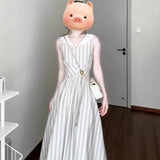 French Retro Navy Collar Striped Dress Women's Summer 2026 New Thin Temperament Vest Dress Design Sense