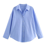 BSK&TRAF Women's Clothing 2025 Summer New Baitose Commuting Multi-Colored Silk Shirt 2348976