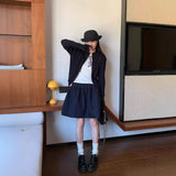 2025 Summer New Retro Temperament Tight Waist Loose Double Pocket Skirt A Skirt Short Skirt Woman