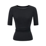 Pure Hottie Temperament Shoulder-To-Shoulder T-Shirt T-Shirt Girl Summer New Slimming Inside The Hot Girl Short-Sleeved Top