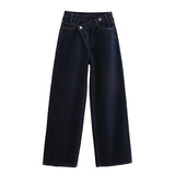 Autumn New Double Trousers Waist Wide-Legged Jeans 8197232