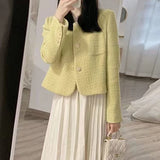 2025 Autumn Dress New Small Fragrant Short Coat Women Fashion High-End Casual Coarse Flowers And Small Coat Tide