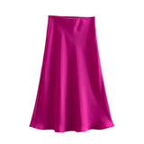 Spring 2025 New Tight Waist Simple Set Solid Color Lirt Solid Color Half Body Skirt
