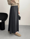 Autumn And Winter Keep Warm Comfortable Knitted Half-Dress Woman 2025 New Korean Version Of High-Rise Thin Medium-Long Skirt Half Skirt