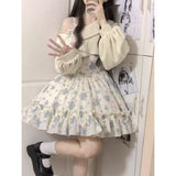 Lolita Dress Autumn And Winter New College Slams Hanging Skirt Sweet Open Shoulder Ponum Cake Skirt Girl