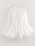BSK&TRAF Women's Summer 2025 New French Vintage Style Style Laminated Lotus Leaf Punk Dress