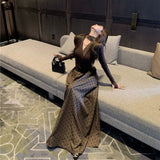 Hepburn Wind Sister Half-Dress Dress Suit Early Spring Cold Noble Feeling Thousands Of Gold Wear Lightly Familiar Beauty Two Sets