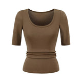 Pure Hottie Temperament Shoulder-To-Shoulder T-Shirt T-Shirt Girl Summer New Slimming Inside The Hot Girl Short-Sleeved Top