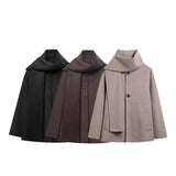 Autumn New Wool-Blend Scarf Short Coat 6318275