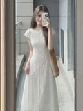 French Beautiful White Dress Women's Summer 2026 New High-End Design Sense Of Niche Temperament Waist Dress