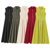 Spring New Dress Round Neckless Waistt Commuting Temperament 2902586