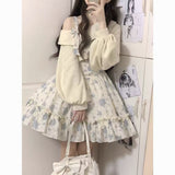 Lolita Dress Autumn And Winter New College Slams Hanging Skirt Sweet Open Shoulder Ponum Cake Skirt Girl