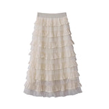 Peng Peng Ballet French Sweet Layered Cake Skirt Dream Net Dress Romantic High Waist Slim Skirt