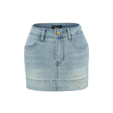 Korean Niche Temperament Sexy Cowboy Short Skirt Women Summer Anti-Skinny Design Hot Girl Hip Skirt