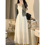 Gentle Wind And White Hanging Dress Dress Women's Summer 2026 New Pear-Shaped Body Dress Travel To Wear A Suit