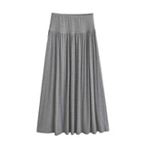 The Feeling Of Thin A-Word Half-Body Skirt Autumn 2025 New Gentle Wind Temperament With High-Waisted 100-Folded Skirt