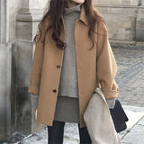 Mao's Coat Female Autumn Students In The Long-Term Cotton Small Loose Wind Coat Blazer Blazer Thin