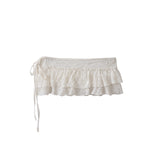 Sweet And Pure Ballet Style White Lotus Side With White Lace Skirt Girl Folded With Abshit Curtains