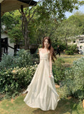Vacation Wind Flower Design Sense Of Sling Dress Women 2025 Summer New Waist Showing Thin And Fairy Long Dress