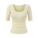 Pure Hottie Temperament Shoulder-To-Shoulder T-Shirt T-Shirt Girl Summer New Slimming Inside The Hot Girl Short-Sleeved Top