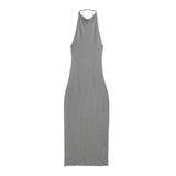 Kardashian's Same Niche Cloudy Fabric Hanging Neck Sexy Sleeveless Long Dress Body-Body-To-Scave Dress
