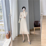 Early Autumn Fishtail Knitting Dress Women Over The Knee Long Bottom Of The Bottom Of The Winter With A Sweater Dress With A Coat