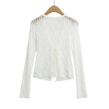 Lace With Cardigan Top Woman 2026 Summer New Hot Girl Wind Solid Hollow Shawl Wear Coat
