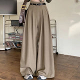 2025 Spring And Summer Loose Design Suit Pants Women's Broad Leg Pants High Waist Hanging Trousers Thin