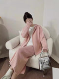 Casual Sports Set Women's Autumn/Winter 2025 New Hoodie Knitwear Knitwear Jacket + Two-Piece Skirt