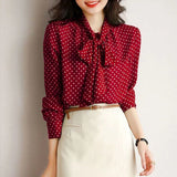 Spring And Autumn 2025 New Shirt Women Green Lining Collar With Long-Sleeved Casual Open Shirt Thin Top Woman