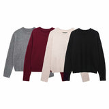 BSK&TRAF Women's Clothing 2025 Summer New Casual Pure Color Soft Knitting Shirt 2142186