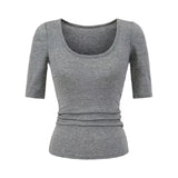 Pure Hottie Temperament Shoulder-To-Shoulder T-Shirt T-Shirt Girl Summer New Slimming Inside The Hot Girl Short-Sleeved Top