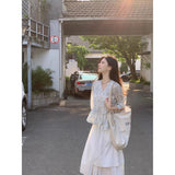 Broken Flower Doll Shirt Half-Sleeved Chiffon Shirt Women Spring And Summer Small Loose Thin Top Temperament Elegant Large Code
