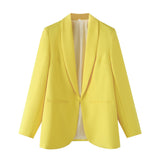 BSK&TRAF Women's Clothing 2025 Autumn New Commuter Style Fashion Green Fruit Collar Suit Jacket