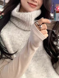 Korean High-Collar Knitted Vest Vest Women 2026 Autumn And Winter New Lazy Wind Loose Thick Horse Lame Dress