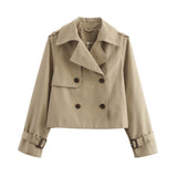 New Four-Color Double-Dbutled Dress For The Fall Of The Loose Wind Coat